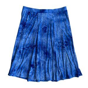 sami & jo blue tie dye sequin & embroidered flowy skirt size medium